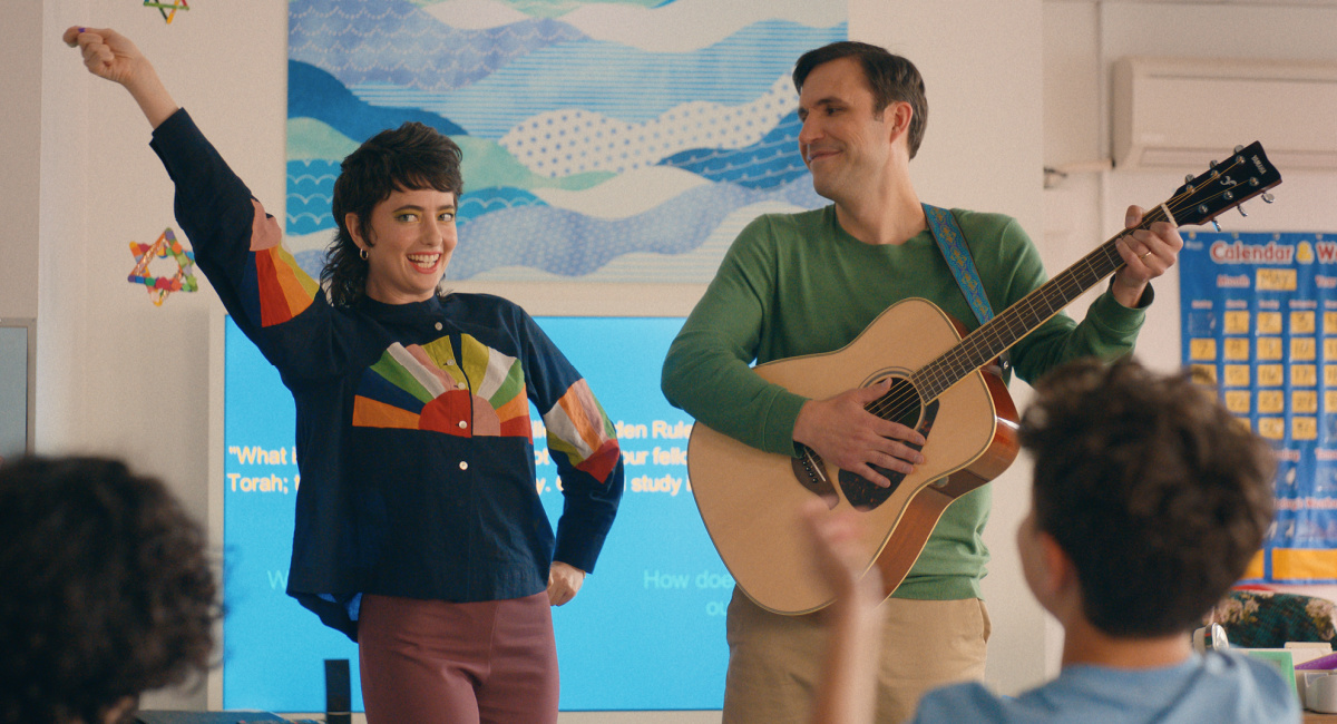 Sarah Sherman as Rabbi Rebecca and Dan Bulla as Cantor Jerry in 'You Are So Not Invited To My Bat Mitzvah.'
