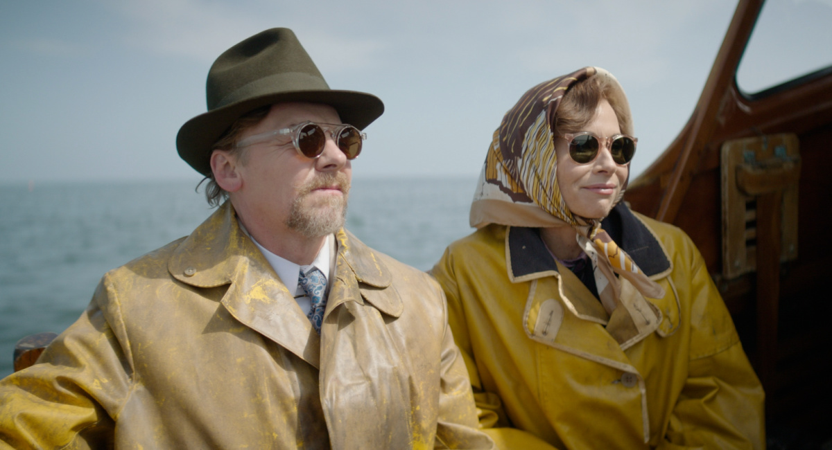 Simon Pegg and Minnie Driver in 'Nandor Fodor and the Talking Mongoose.'