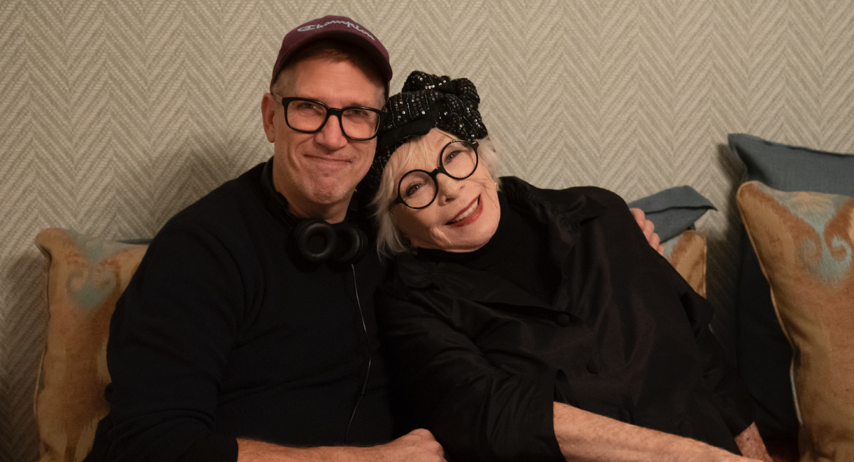 Director John Hoffman and Shirley MacLaine on the set of 'Only Murders in the Building' season 2.