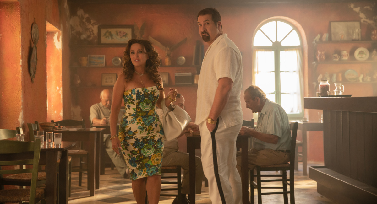 Gia Carides stars as "Nikki" and Joey Fatone stars as "Angelo" in writer/director Nia Vardalos' 'My Big Fat Greek Wedding 3,' a Focus Features release.