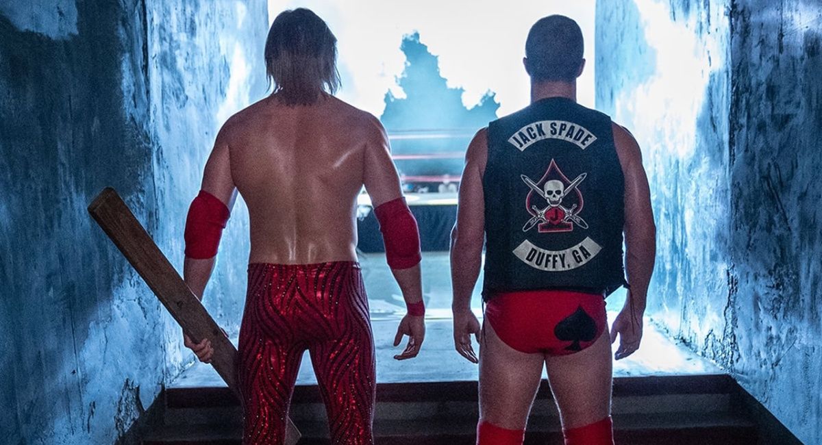 Alexander Ludwig and Stephen Amell in “Heels”.