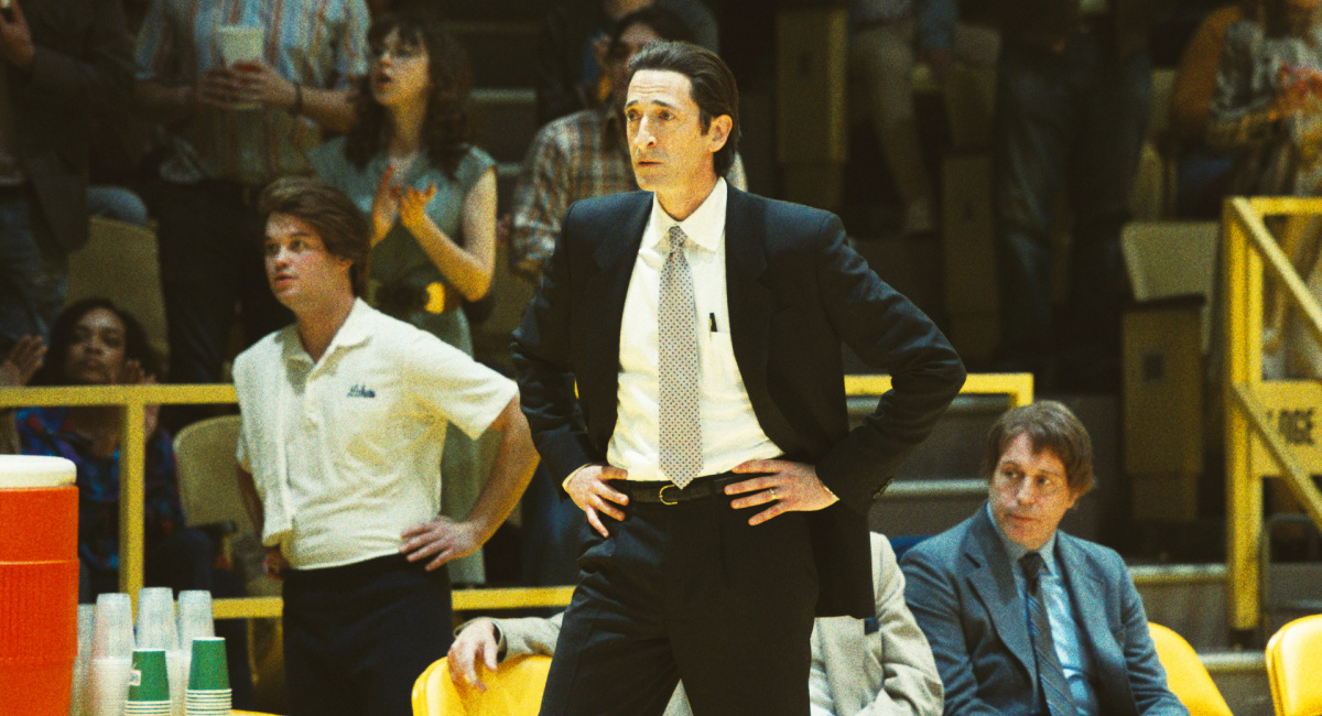 Adrien Brody as Pat Riley in HBO's 'Winning Time: The Rise of the Lakers Dynasty.'