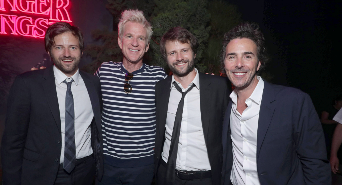 Creator and Executive Producer Matt Duffer, Matthew Modine, Creator and Executive Producer Ross Duffer and Executive Producer Shawn Levy seen at the after-premiere party in support of the launch of the Netflix original series 'Stranger Things' at Mack Sennett Studios on Monday, July 11, 2016, in Los Angeles, CA. Photo by Eric Charbonneau/Invision for Netflix/AP Images.