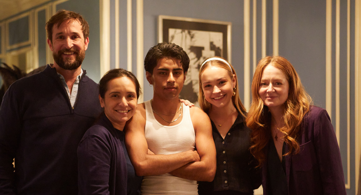 Noah Wyle, Vanessa Benavente, Ezekiel Pacheco, Sadie Stanley and Miranda Otto on the set of 'At The Gates,' written, directed, and produced by Augustus Meleo Bernstein.