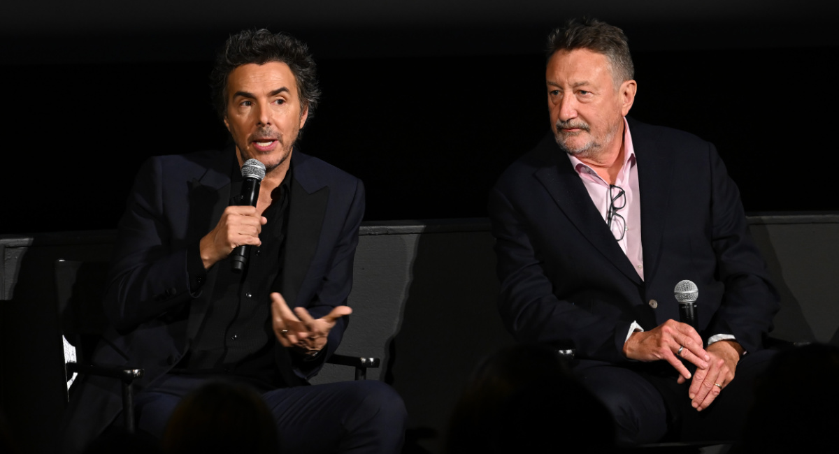 Shawn Levy and Steven Knight attend the 'All The Light We Cannot See' New York special screening at Paris Theater on October 30, 2023 in New York City.