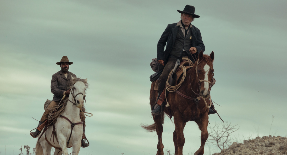 David Oyelowo as Bass Reeves and Dennis Quaid as Sherrill Lynn in 'Lawmen: Bass Reeves' streaming on Paramount+, 2023.