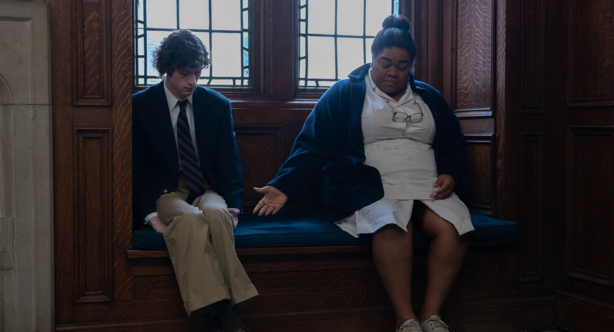 Dominic Sessa stars as Angus Tully and Da’Vine Joy Randolph as Mary Lamb in director Alexander Payne’s 'The Holdovers,' a Focus Features release.