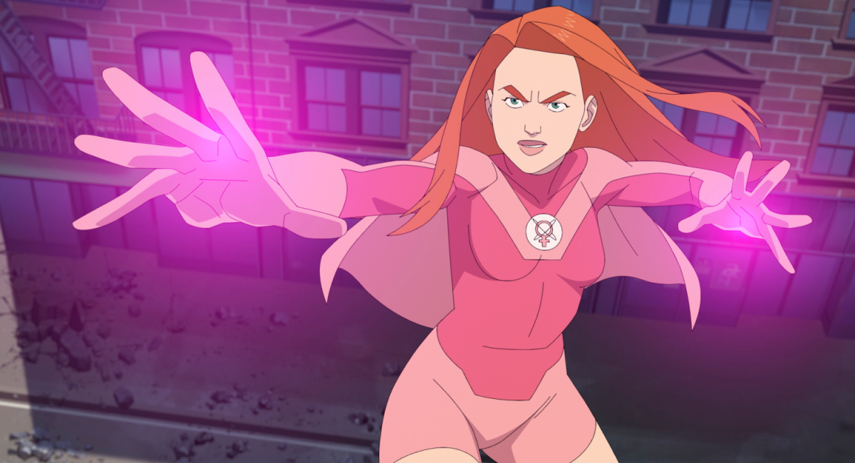 Gillian Jacobs as the voice of Atom Eve in 'Invincible' Season 2.