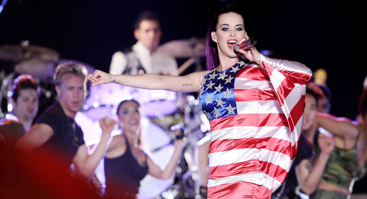 Katy Perry during the 'Katy Perry: Part of Me' performance for Pepsi Fleet Week in New York on Wednesday, May 23rd, 2012.
