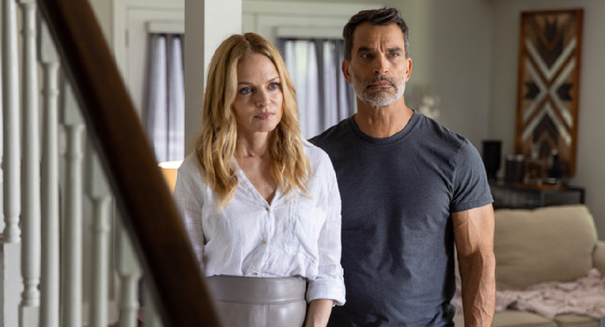 Heather Graham as “Elizabeth Derby” and Johnathon Schaech as “Edward Derby” in the horror/thriller film 'Suitable Flesh.'