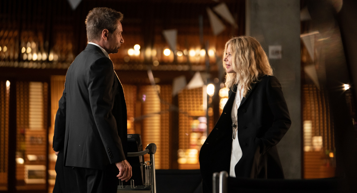 David Duchovny and Meg Ryan in Bleecker Street’s 'What Happens Later.'