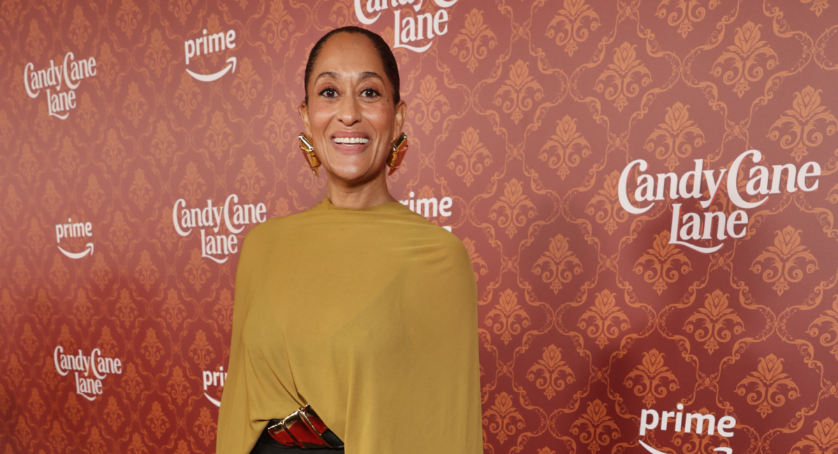 Tracee Ellis Ross attends Amazon Studios 'Candy Cane Lane' World Premiere in Los Angeles on Nov 28, 2023.