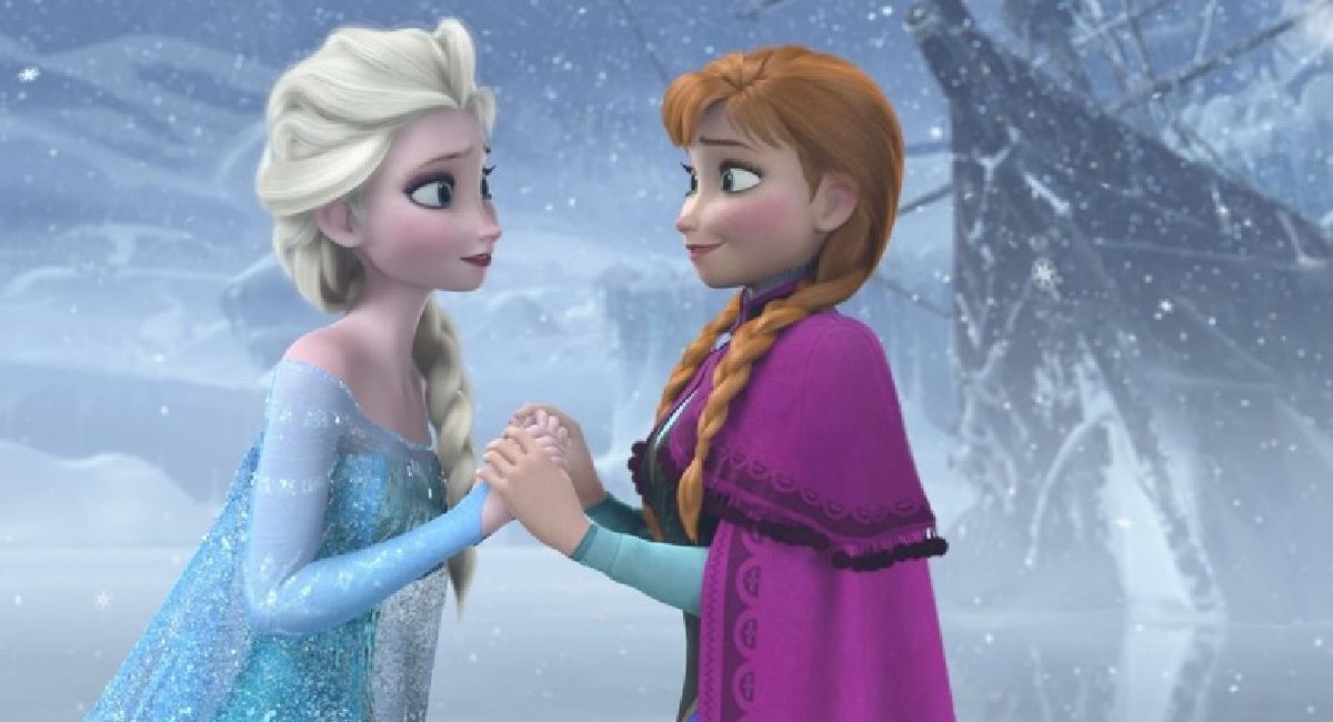 Idina Menzel as Elsa and Kristen Bell as Anna in 'Frozen.'
