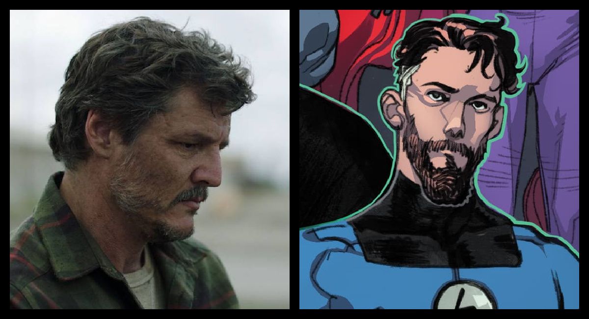(Left) Pedro Pascal in 'The Last of Us.' Photo: Warner Media. (Right) Reed Richards/Mr. Fantastic from Marvel Comics. Photo: Marvel.