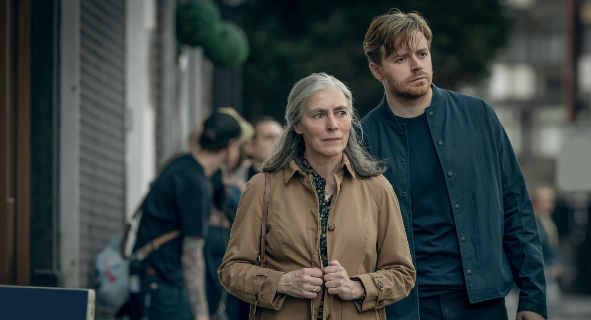Saskia Reeves and Jack Lowden in 'Slow Horses' season 3 premiering November 29, 2023 on Apple TV+.