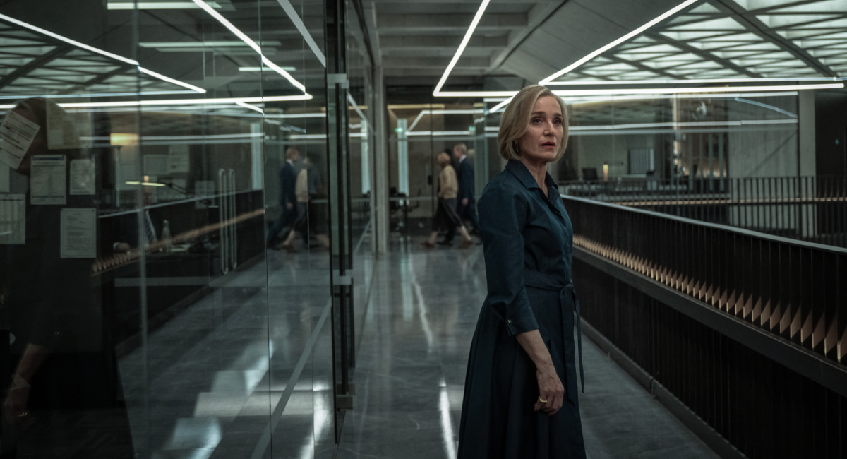 Kristin Scott Thomas in 'Slow Horses' season 3 premiering November 29, 2023 on Apple TV+.