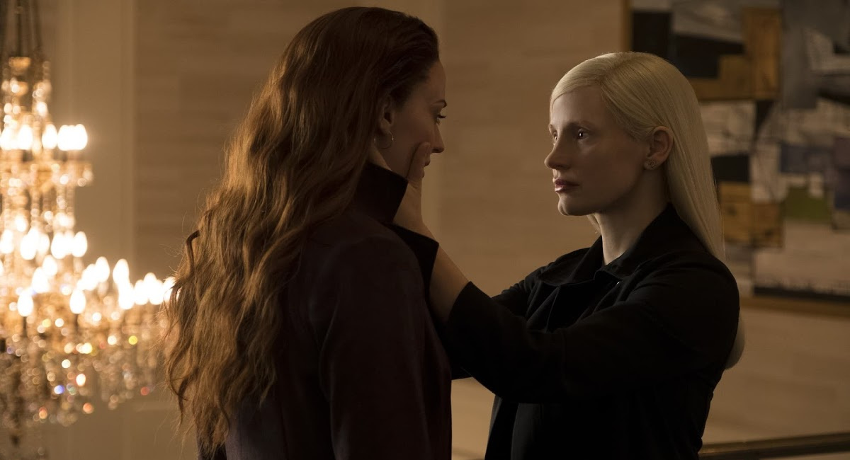 Sophie Turner as Jean Grey / Phoenix and Jessica Chastain as Vuk in 'Dark Phoenix.'