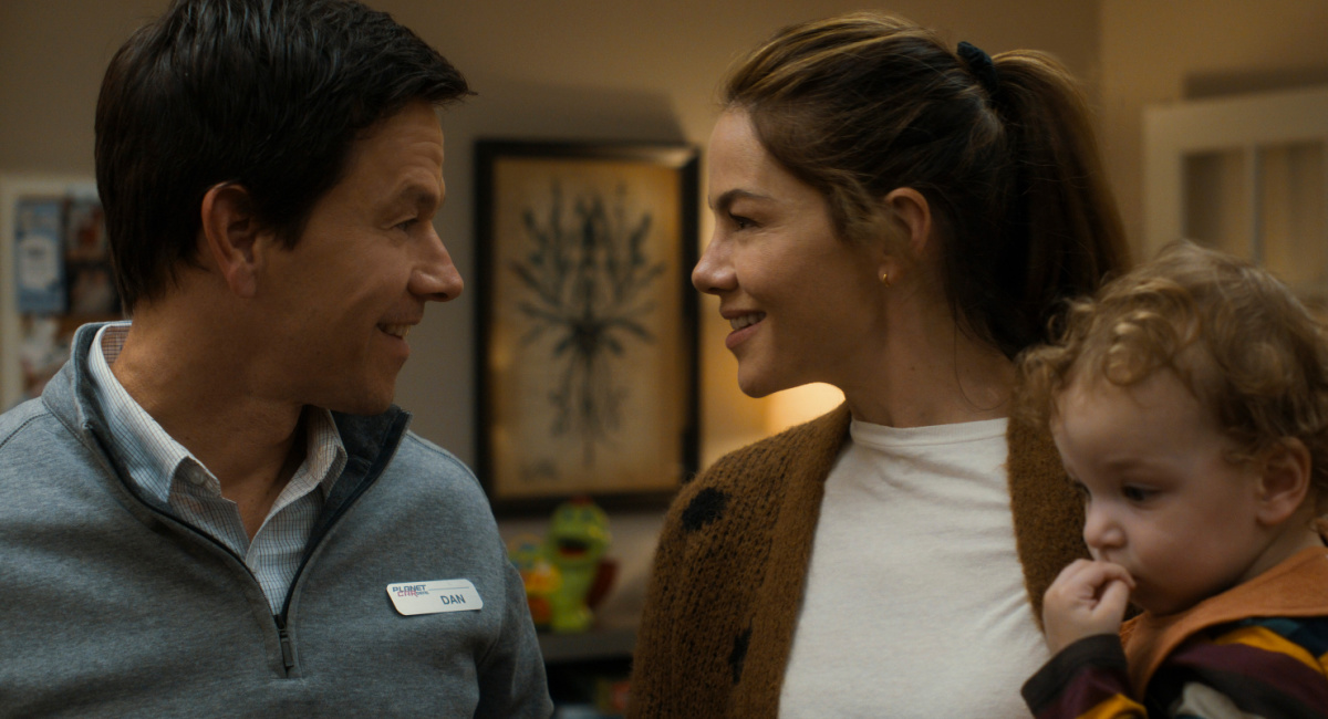 Mark Wahlberg and Michelle Monaghan in 'The Family Plan,' premiering December 15, 2023 on Apple TV+.