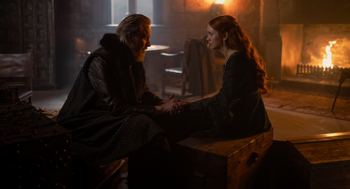 Rhys Ifans and Olivia Cooke in HBO's 'House of the Dragon.'