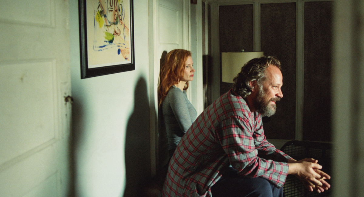 Peter Sarsgaard and Jessica Chastain in 'Memory.'