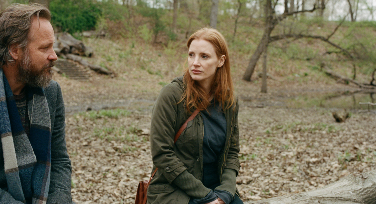 Peter Sarsgaard and Jessica Chastain in 'Memory.'