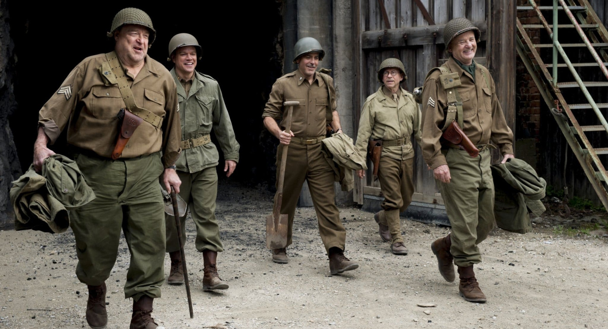 John Goodman, Matt Damon, George Clooney, Bob Balaban and Bill Murray in 'The Monuments Men.'