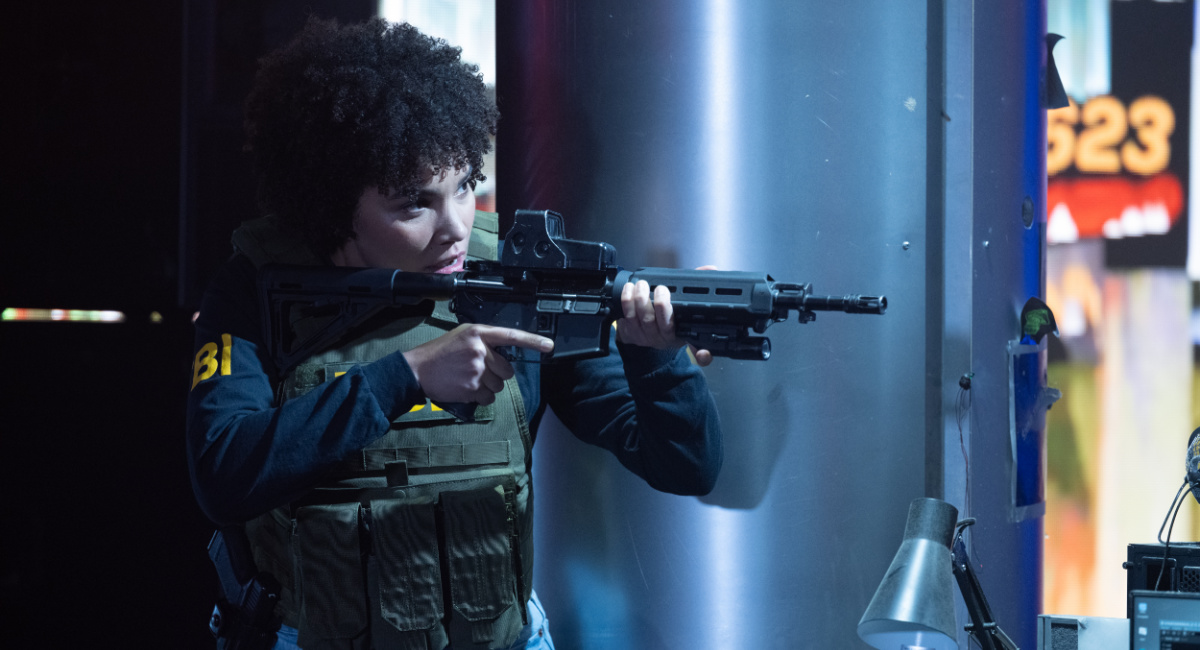 Emmy Raver-Lampman as Agent Verona Parker in director David Ayer's 'The Beekeeper,' an Amazon MGM Studios film.
