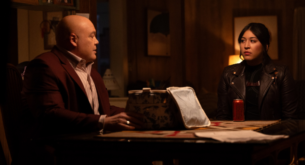 Vincent D’Onofrio as Wilson Fisk/Kingpin and Alaqua Cox as Maya Lopez in Marvel Studios' 'Echo,' releasing on Hulu and Disney+.