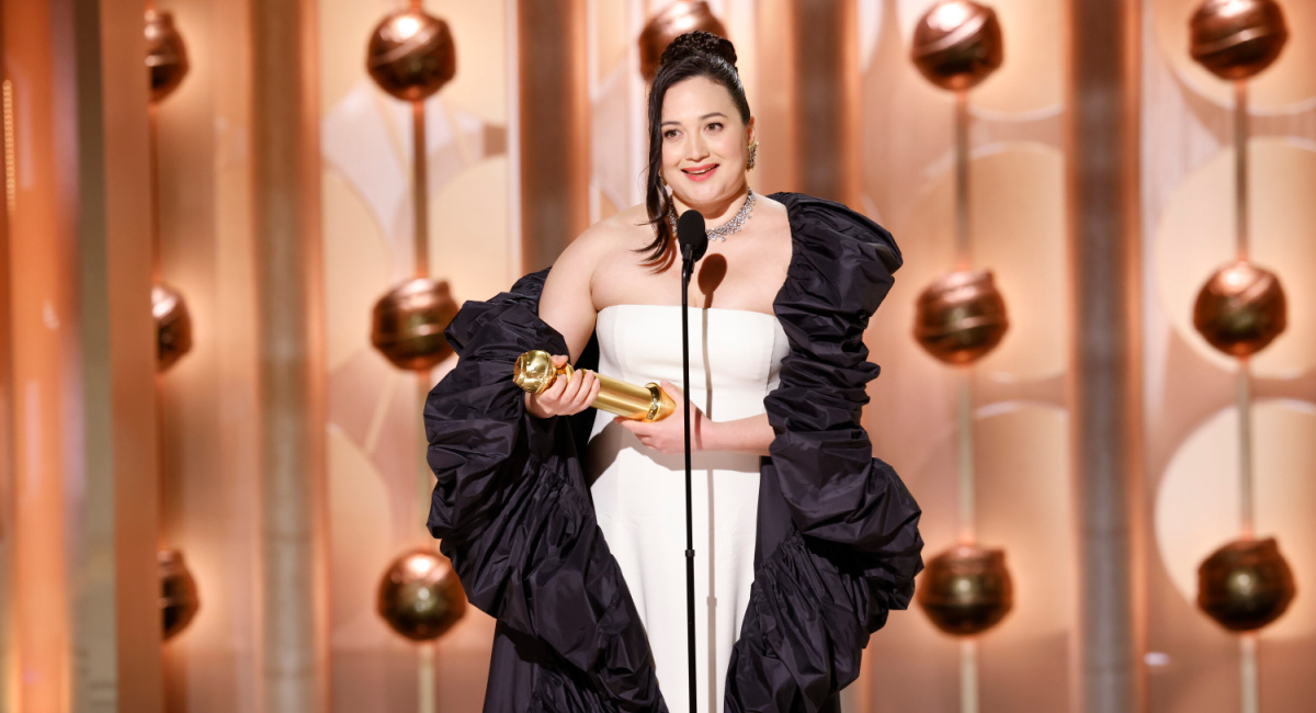 Lily Gladstone at the 81st Annual Golden Globe Awards, airing live from the Beverly Hilton in Beverly Hills, California on Sunday, January 7, 2024, at 8 PM ET/5 PM PT, on CBS and streaming on Paramount+.