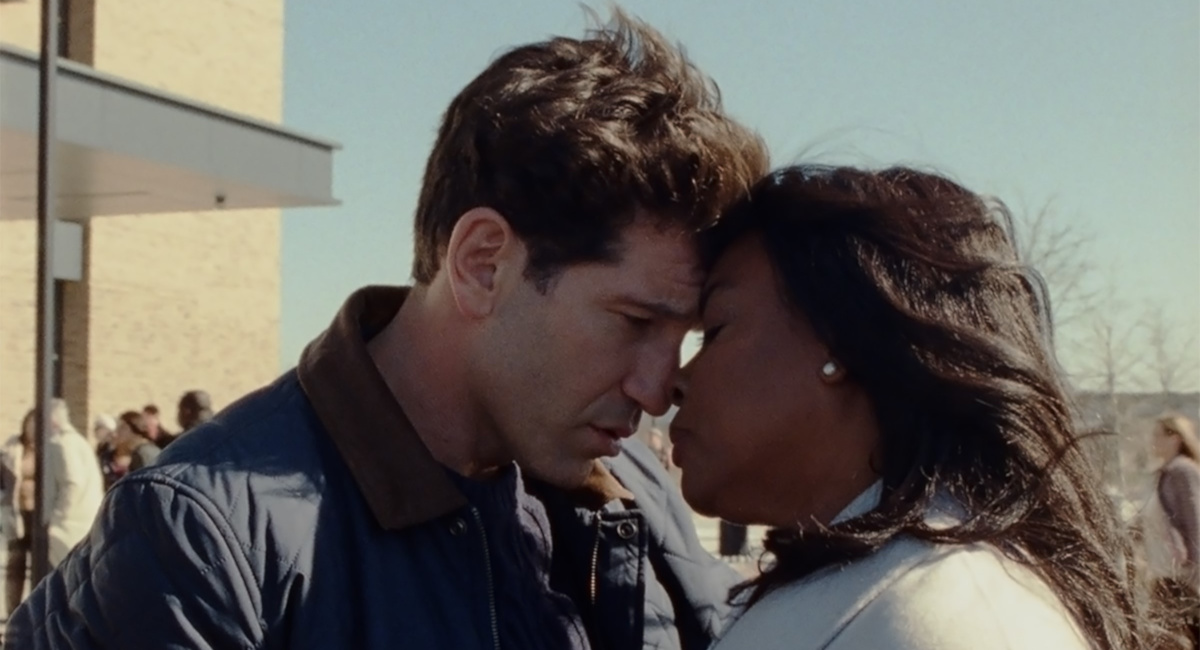 Jon Bernthal as Brett Hamilton and Aunjanue Ellis-Taylor as Isabel Wilkerson in director Ava DuVernay's 'Origin.'