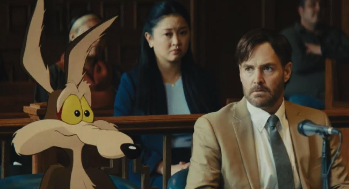 Wile E. Coyote and Will Forte in 'Coyote vs. Acme.'