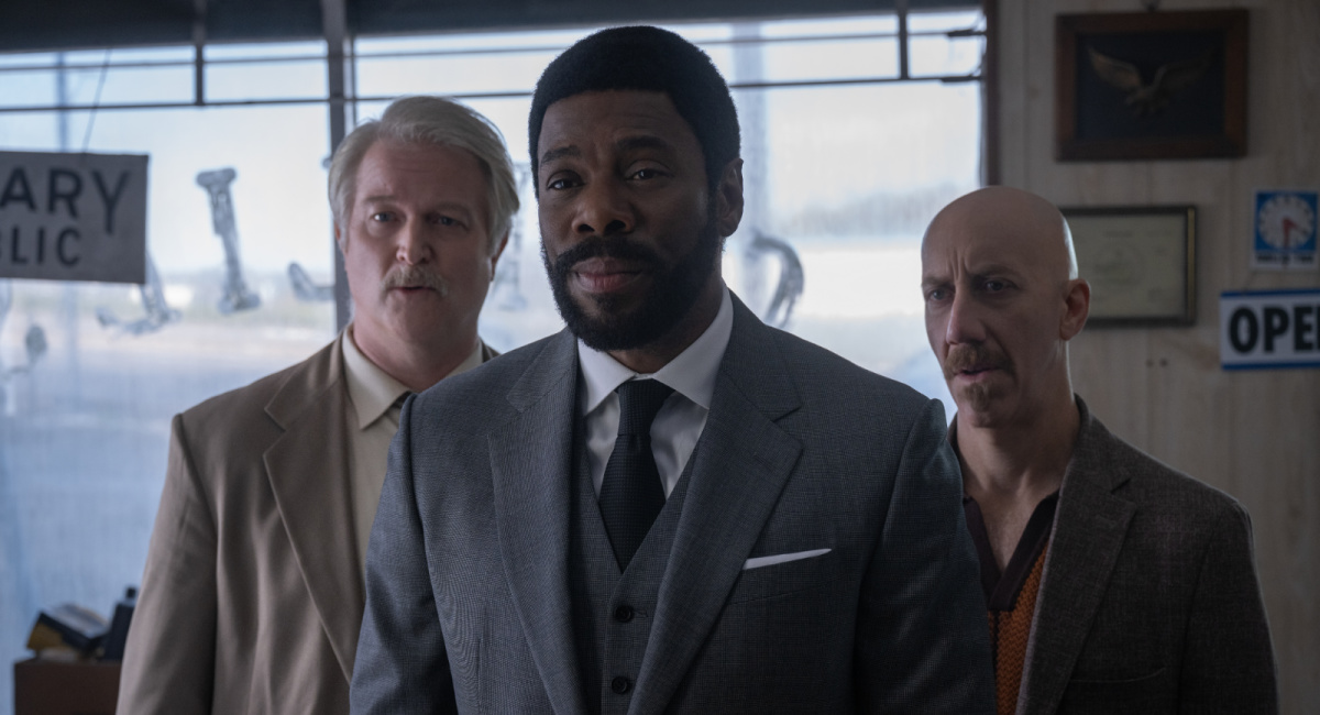 Colman Domingo as "The Chief", C.J. Wilson and Joey Slotnick as "The Goons" in director Ethan Coen's 'Drive-Away Dolls,' a Focus Features release.
