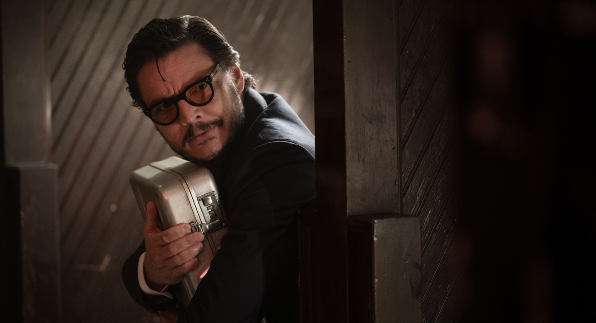 Pedro Pascal stars as "The Collector" in director Ethan Coen's 'Drive-Away Dolls,' a Focus Features release.