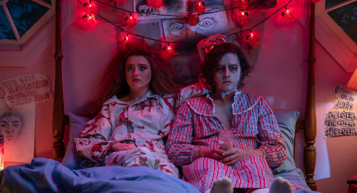 Kathryn Newton stars as Lisa Swallows and Cole Sprouse as The Creature in 'Lisa Frankenstein,' a Focus Features release.