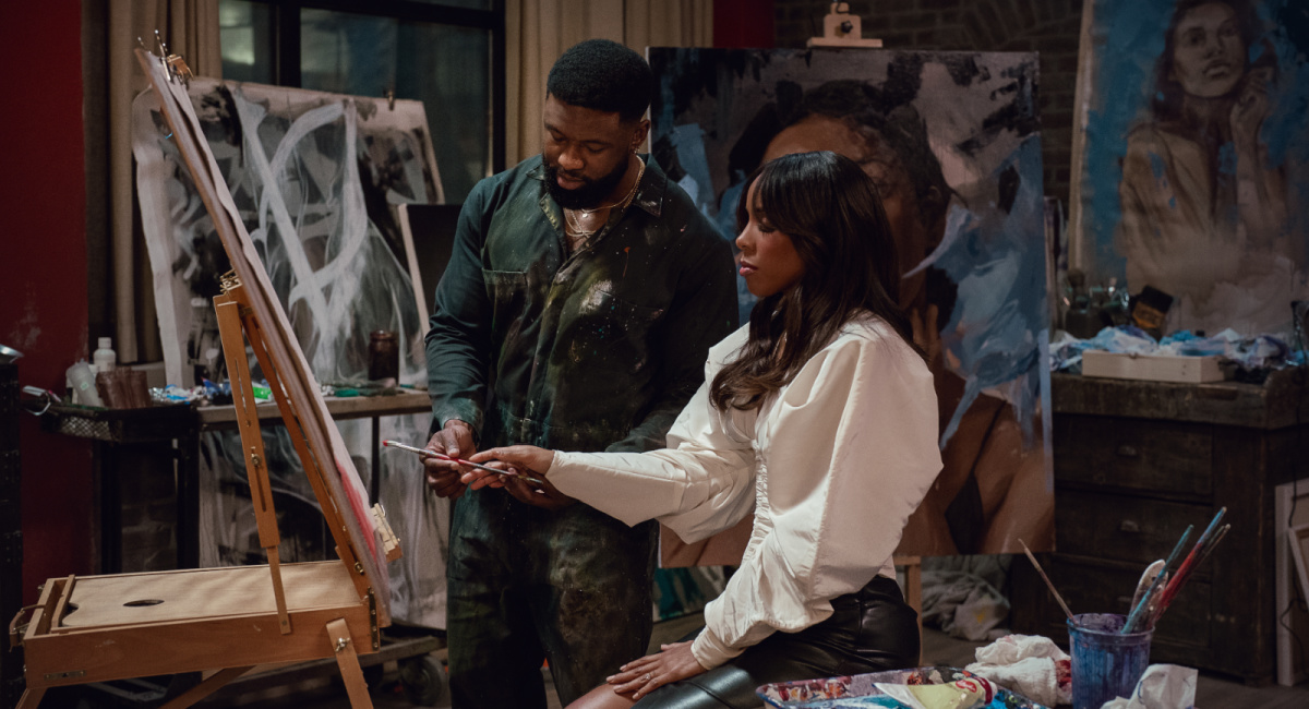 Trevante Rhodes as Zyair and Kelly Rowland as Mea in 'Mea Culpa.'