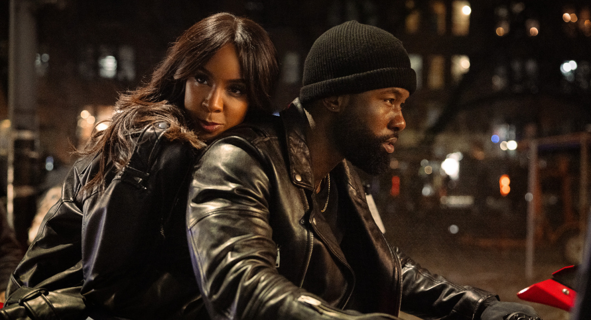 Kelly Rowland as Mea and Trevante Rhodes as Zyair in 'Mea Culpa.'