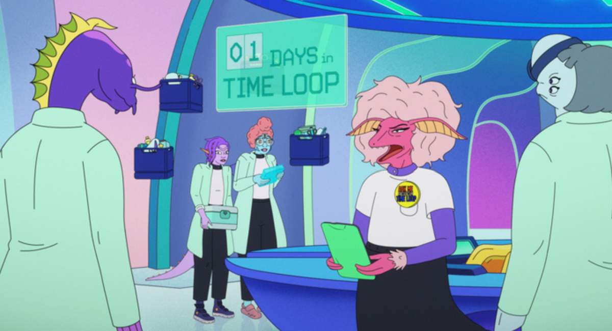 Stephanie Hsu (Dr. Sleech), Keke Palmer (Dr. Klak), and Natasha Lyonne (Nurse Tup) in 'The Second Best Hospital in The Galaxy.'