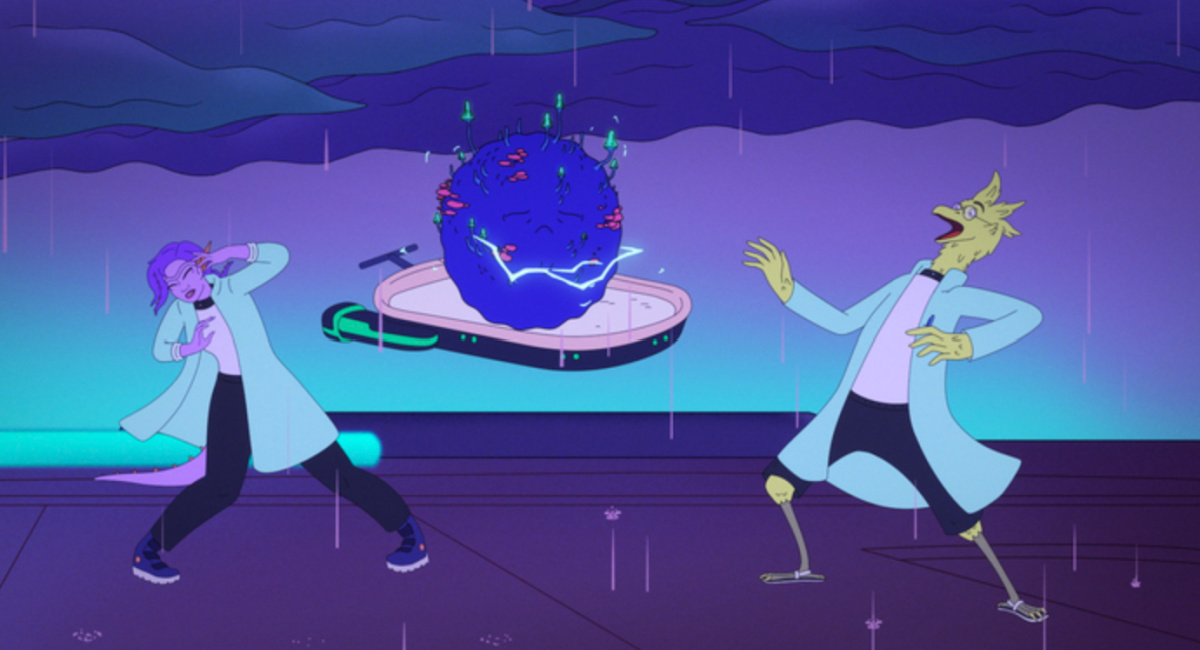 Stephanie Hsu (Dr. Sleech) and Kieran Culkin (Dr. Plowp) in 'The Second Best Hospital in The Galaxy.'