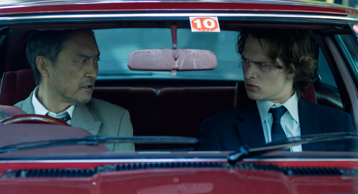 Ken Watanabe and Ansel Elgort in 'Tokyo Vice' Season 2.