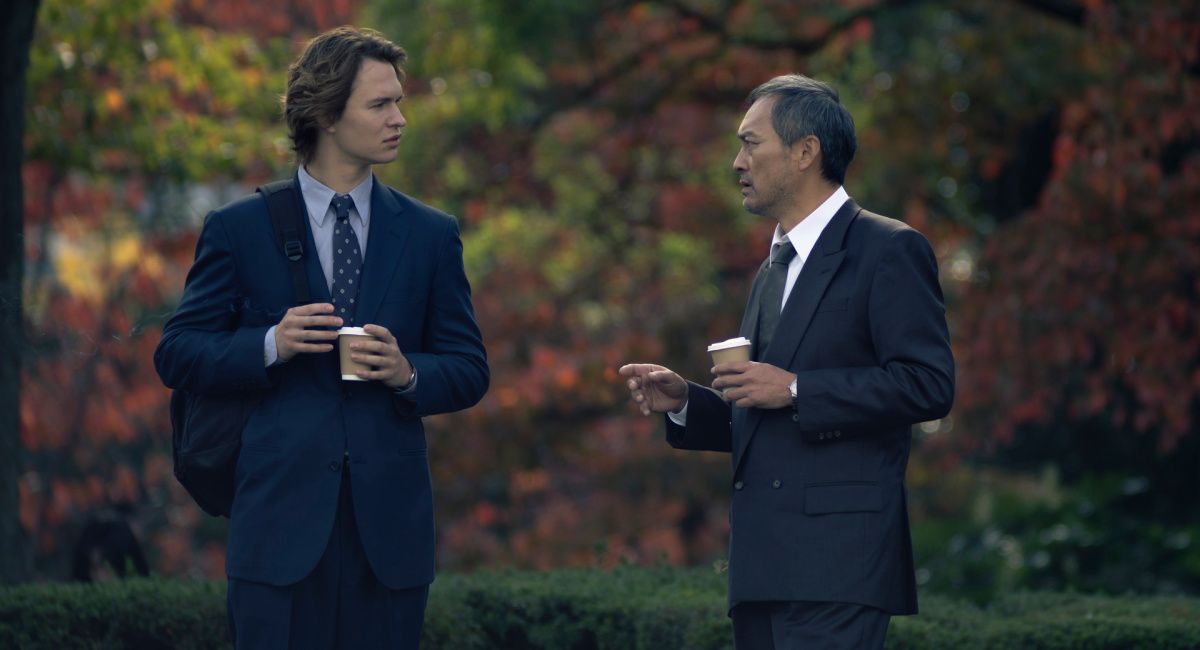 Ansel Elgort and Ken Watanabe in 'Tokyo Vice' Season 2.