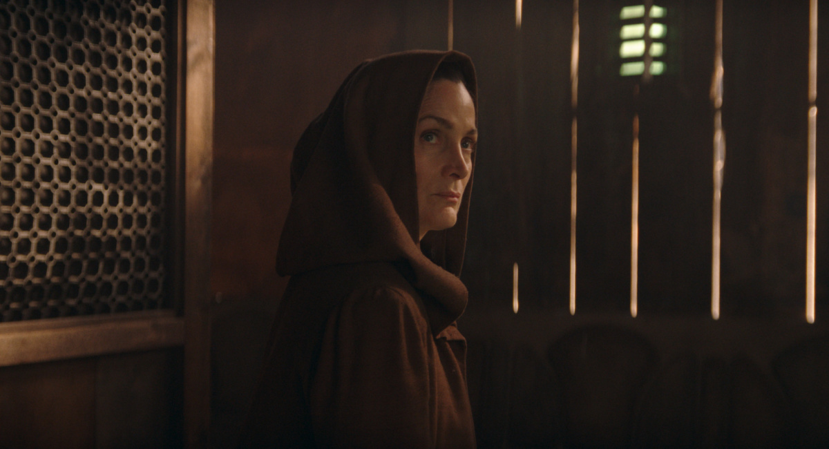 Jedi Master Indara (Carrie-Anne Moss) in Lucasfilm's 'The Acolyte,' exclusively on Disney+.