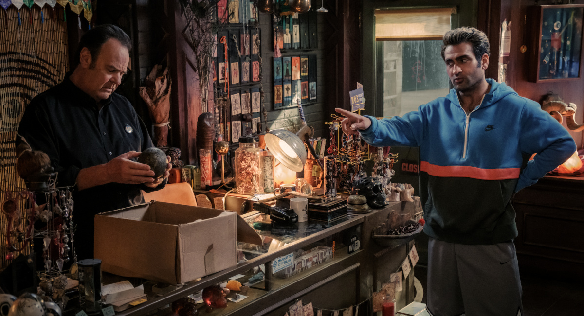 Ray Stantz (Dan Aykroyd) and Nadeem Razmaadi (Kumail Nanjiani) in Columbia Pictures’ 'Ghostbusters: Frozen Empire.' Photo: Jaap Buitendijk.