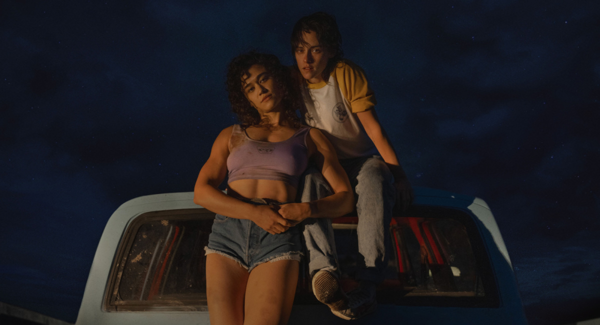 Katy O'Brian and Kristen Stewart in 'Love Lies Bleeding.'