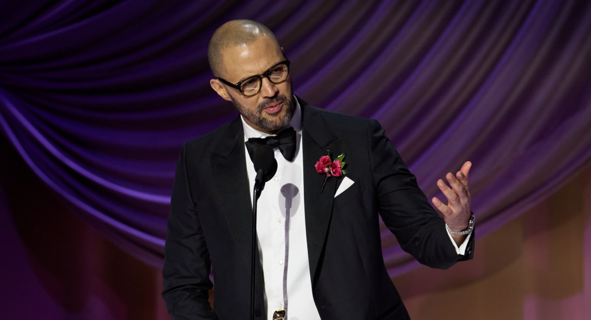 Cord Jefferson accepts the Oscar® for Adapted Screenplay during the live ABC telecast of the 96th Oscars® at the Dolby® Theatre at Ovation Hollywood on Sunday, March 10, 2024. Credit/Provider: Nick Agro ©A.M.P.A.S.