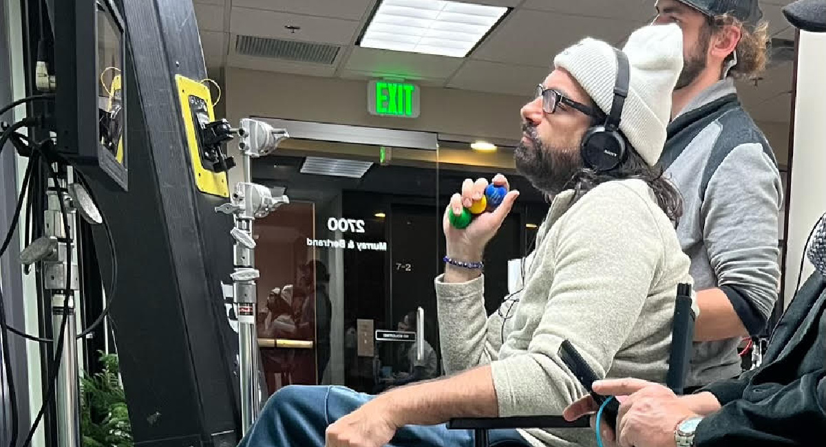 Writer and Director Emilio Mauro on the set of 'Another Day in America'.