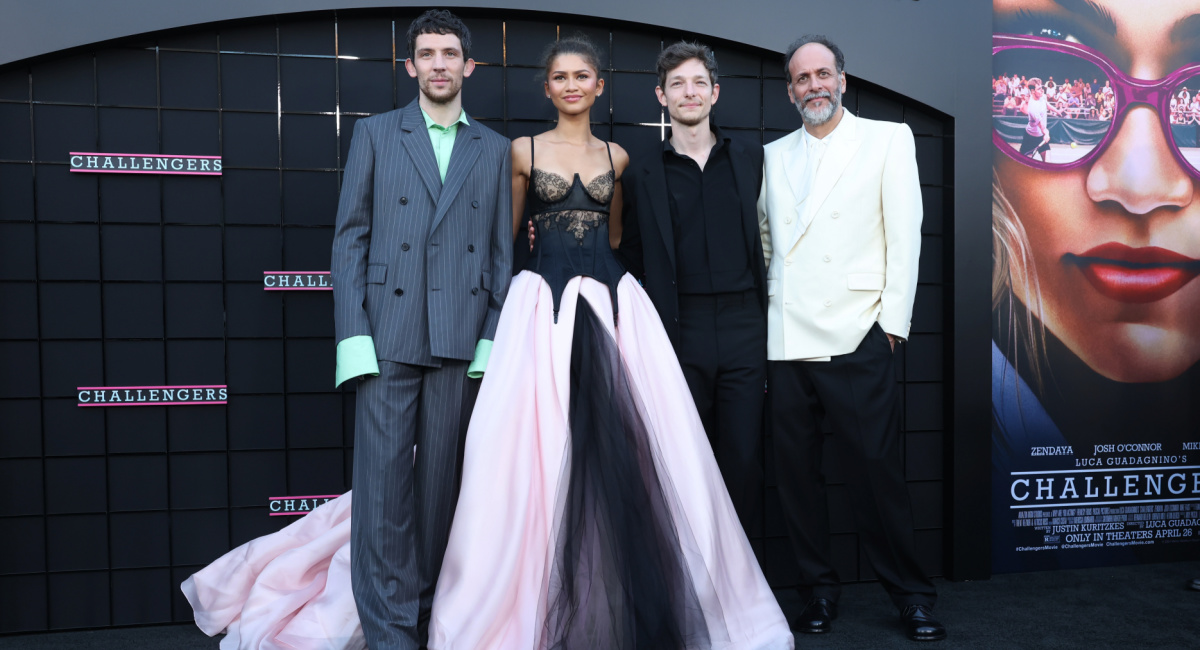 Josh O’Connor, Zendaya and Mike Faist attend the Los Angeles Premiere of Amazon MGM Studios’ 'Challengers' at Regency Village Theatre on April 16, 2024 in Los Angeles, California.