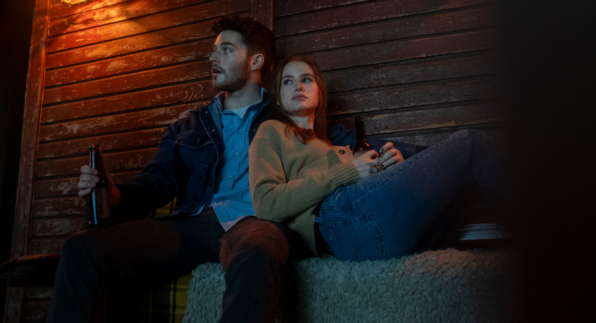 (L to R) Froy Gutierrez as “Ryan” and Madelaine Petsch as “Maya” in 'The Strangers' Trilogy, a Lionsgate release.