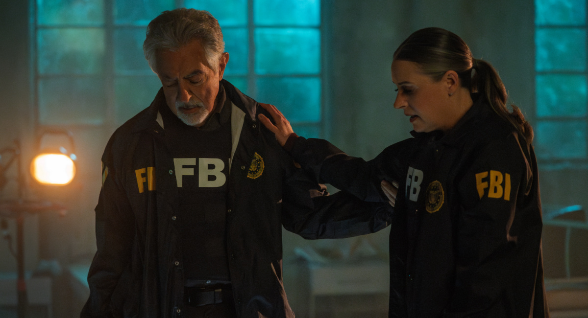 Joe Mantegna as David Rossi and Paget Brewster as Emily Prentiss in 'Criminal Minds: Evolution' season 2, streaming on Paramount+, 2024.