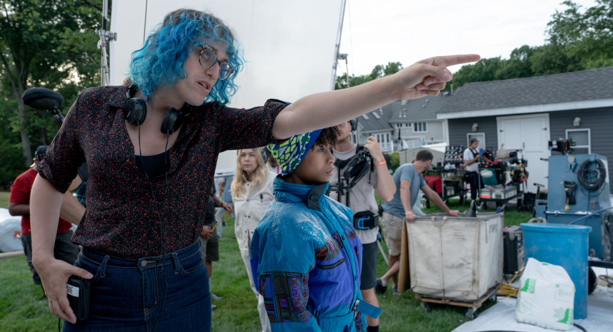 Director Jane Schoenbrun on the set of 'I Saw the TV Glow'.