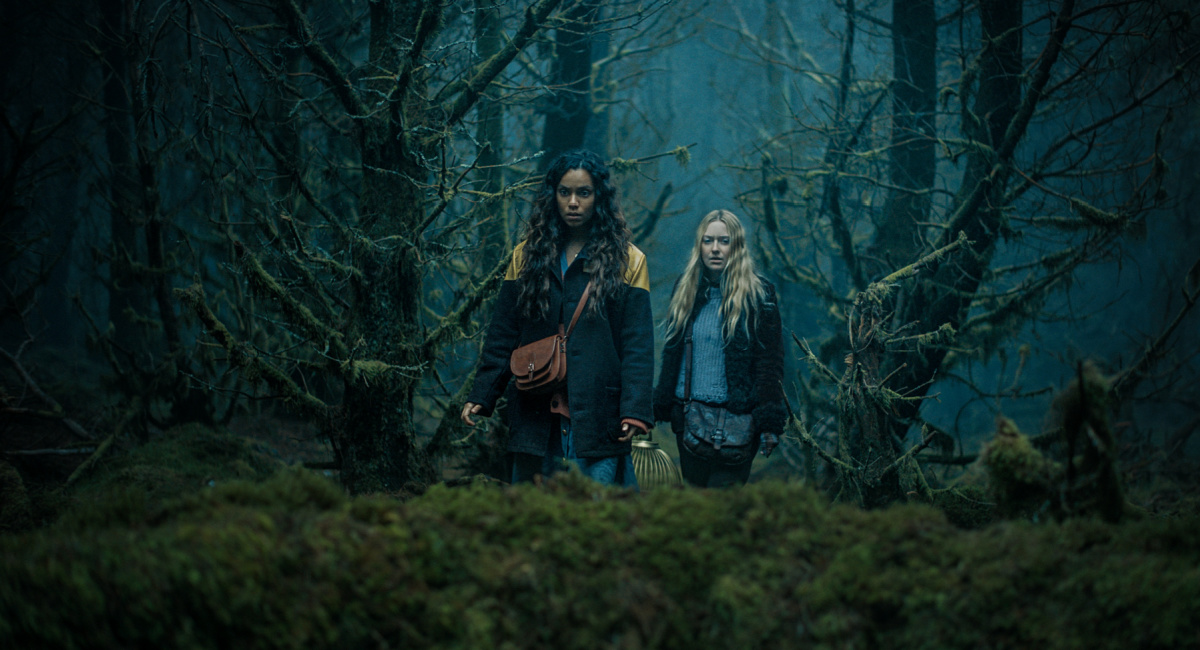Georgina Campbell as Ciara, Dakota Fanning as Mina in New Line Cinema’s and Warner Bros. Pictures’ fantasy thriller 'The Watchers,' a Warner Bros. Pictures release.